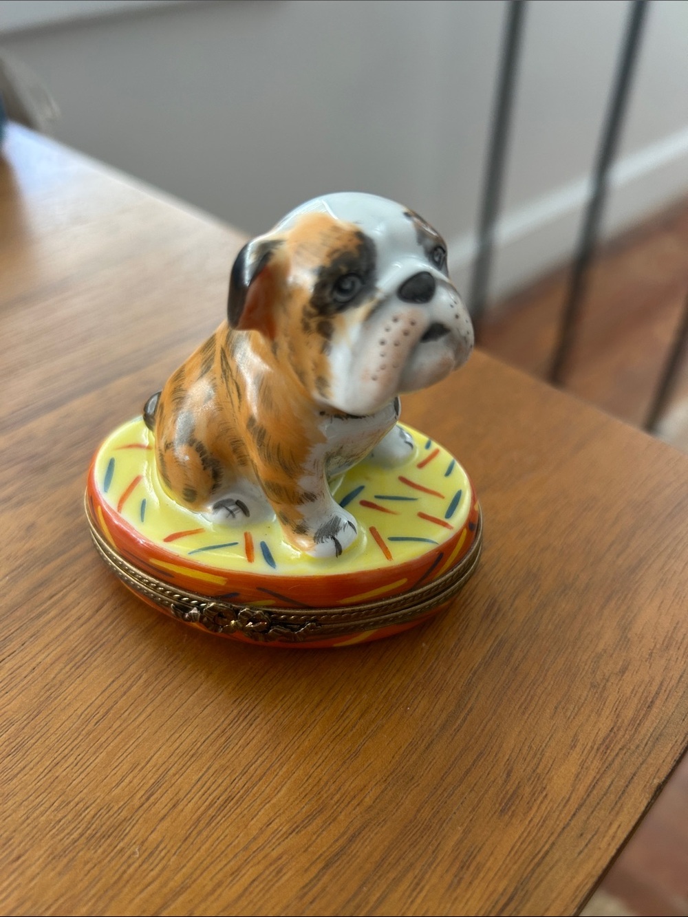 Sinclair Limoges France Bulldog Trinket Box Hand Painted Limited Edition